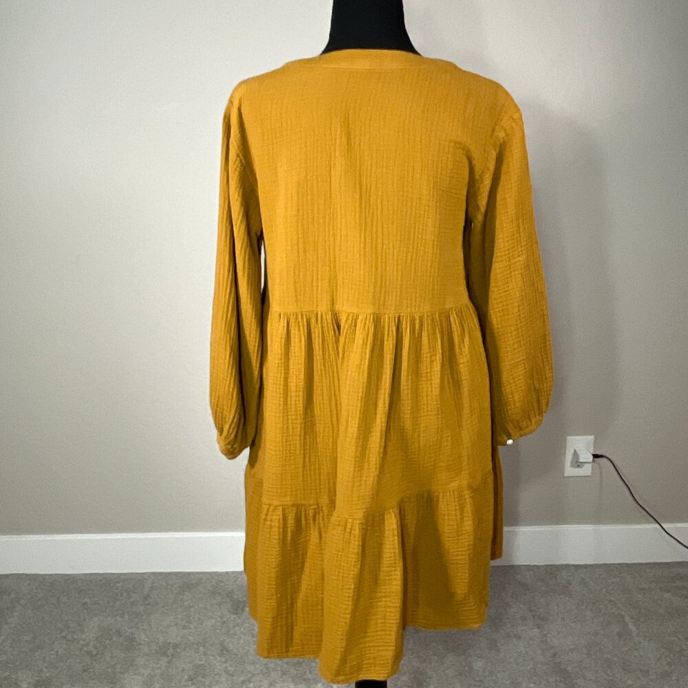 Madewell Lightspun Colette Dress Womens 4 Mini Babydoll Pockets Boho Tiered - Picture 3 of 8